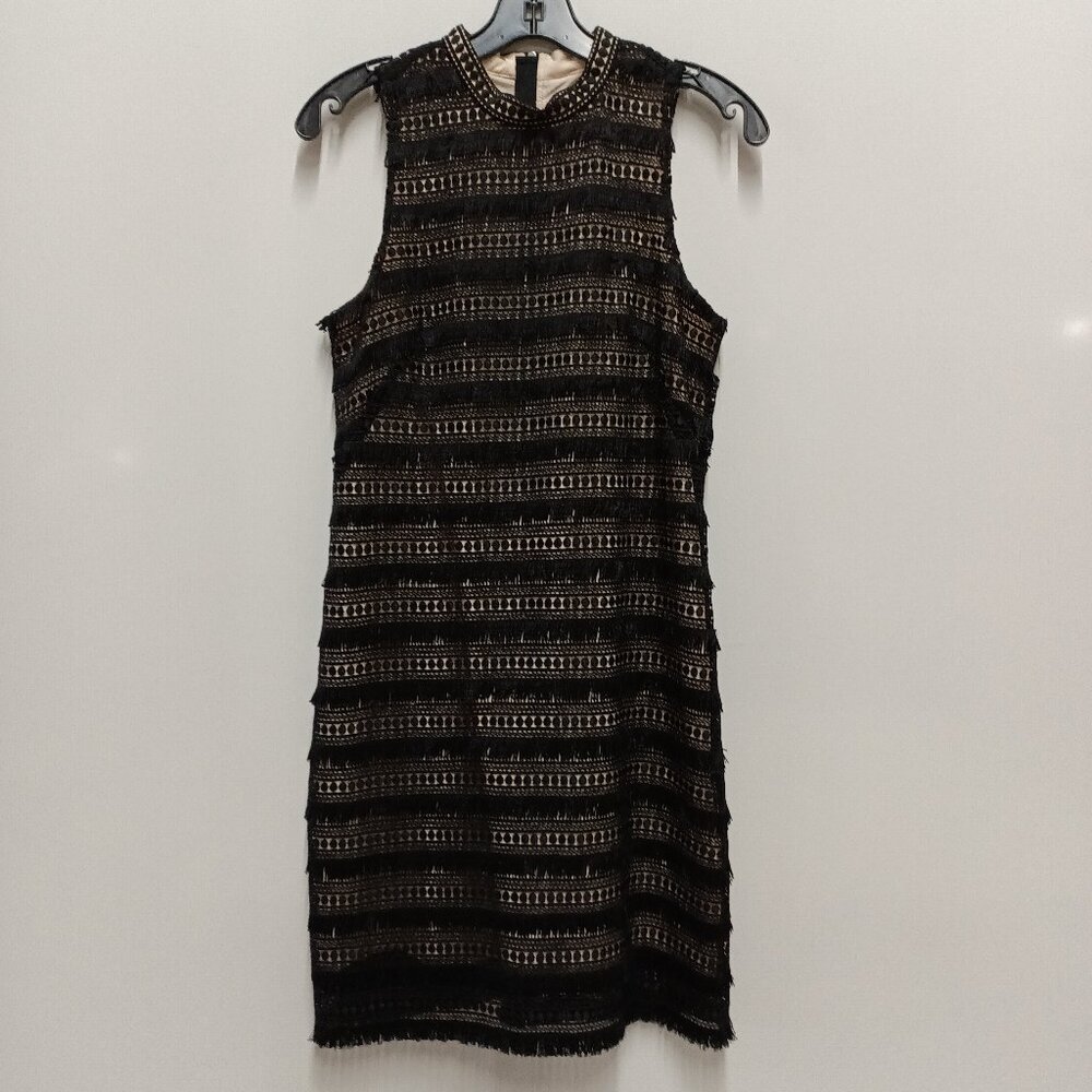 Women's J Crew Black and Tan Mock Neck Lace Dress Size 0